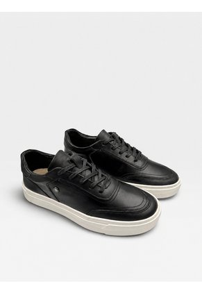 Tenis De Cuero Para Hombre Negro Bont Havana