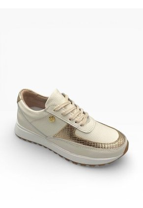 Tenis Beige Mujer En CUERO Deportivo Bont Catania