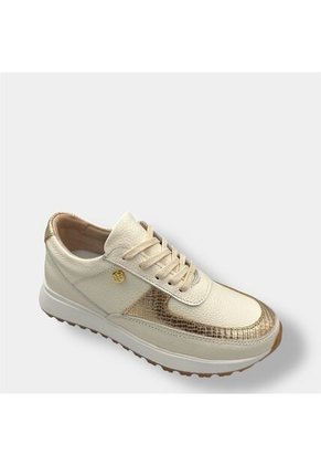 Tenis Beige Mujer En CUERO Deportivo Bont Catania