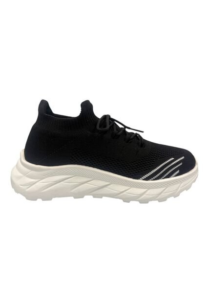 Tenis Negro Deportivo Kids Ultra Liviano Cordón 