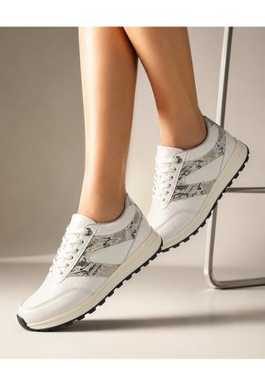 Tenis De Cuero Para Mujer Blanco Serena Bont