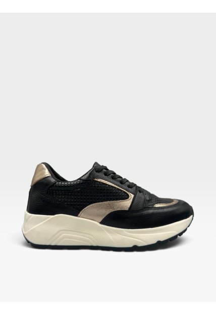 Tenis De Cuero Para Mujer Negro Boreal Bont