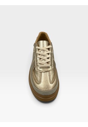 Tenis De Cuero Para Mujer Dorado Regina Bont