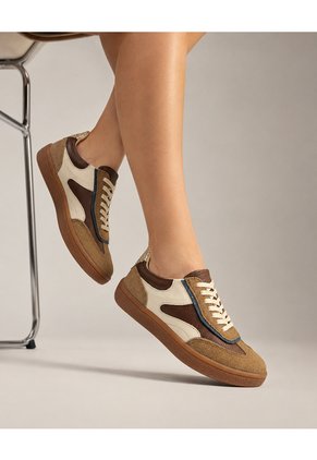 Tenis De Cuero Para Mujer Café Olivia Bont