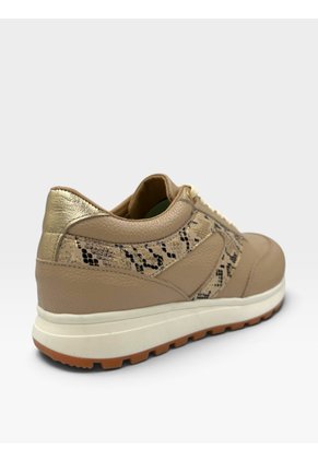Tenis De Cuero Para Mujer Beige Serena Bont
