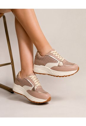 Tenis De Cuero Para Mujer Taupe Boreal Bont