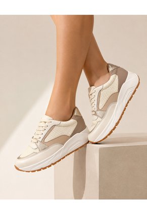 Tenis De Cuero Para Mujer Crema Boreal Bont