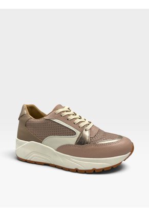 Tenis De Cuero Para Mujer Taupe Boreal Bont