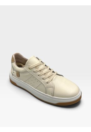Tenis De Cuero Para Mujer Crema Lizz Bont