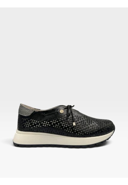 Tenis De Cuero Para Mujer Negro Luna Bont