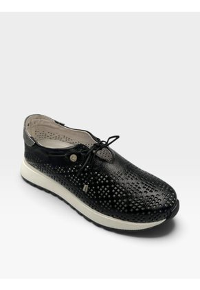 Tenis De Cuero Para Mujer Negro Luna Bont