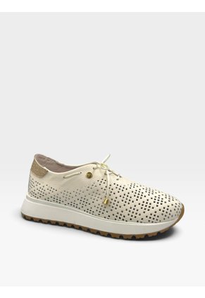 Tenis De Cuero Para Mujer Crema Luna Bont