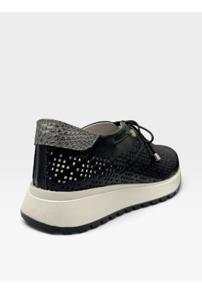 Tenis De Cuero Para Mujer Negro Luna Bont
