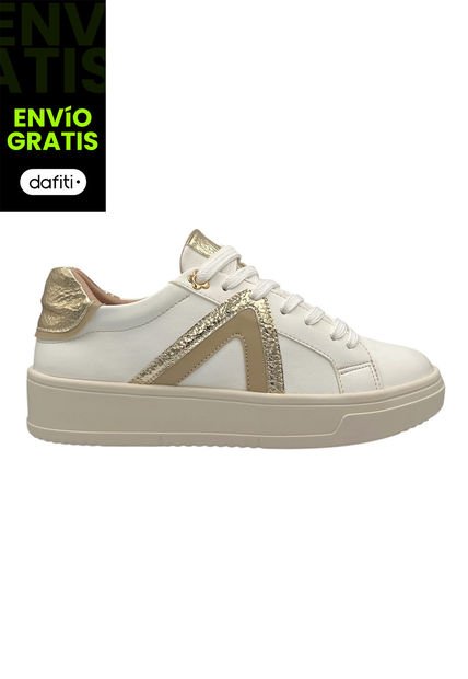 Tenis Dama Marfil Dorado Bont Flower