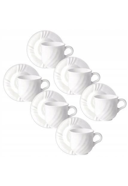 Set De Café Blanco Ebro 12 Piezas, 6 Puestos Bormioli Rocco