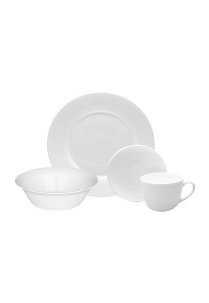 Vajilla Blanca Bormioli Ronda 16 Piezas 4 Puestos