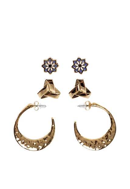 Aretes Trío Oro Bosi