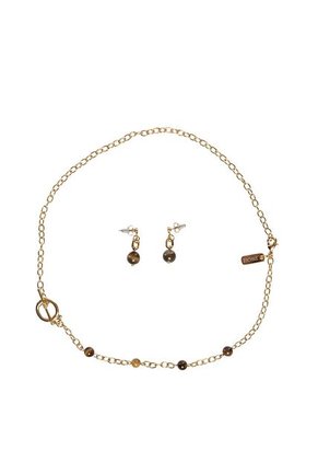 Kit De Cadena Y Aretes Para Mujer Tigre 2 Oro Bosi