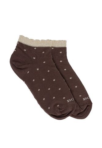 Medias Tipo Baleta Para Mujer Puntos Cafe Bosi Bosi