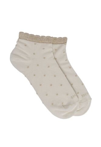 Medias Tipo Baleta Para Mujer Puntos Beige Bosi Bosi