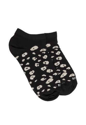 Medias Tipo Baleta Para Mujer Printer Negro Bosi Bosi