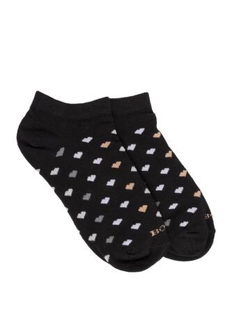 Medias Tipo Baleta Para Mujer Hearts Negro Bosi Bosi