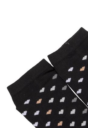 Medias Tipo Baleta Para Mujer Hearts Negro Bosi