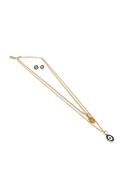 Kit De Cadena Y Aretes Para Mujer Turco Oro Bosi