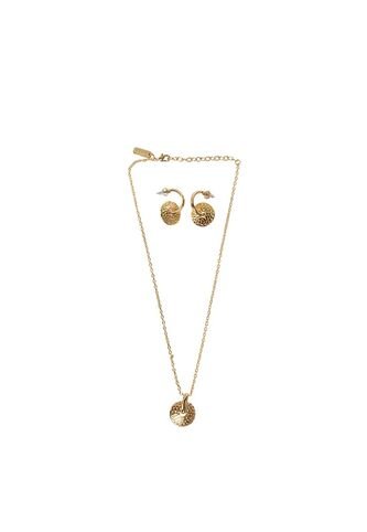 Kit De Cadena Y Aretes Para Mujer Moneda Oro Bosi Bosi