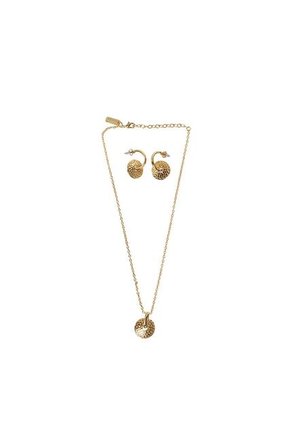 Kit De Cadena Y Aretes Para Mujer Moneda Oro Bosi