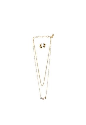 Kit De Cadena Y Aretes Para Mujer Hartie Oro Bosi