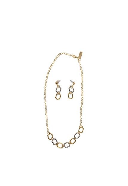 Kit De Cadena Y Aretes Para Mujer Rhombus Combinado Bosi