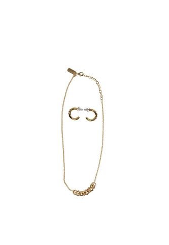 Kit De Cadena Y Aretes Para Mujer Glow Oro Bosi Bosi