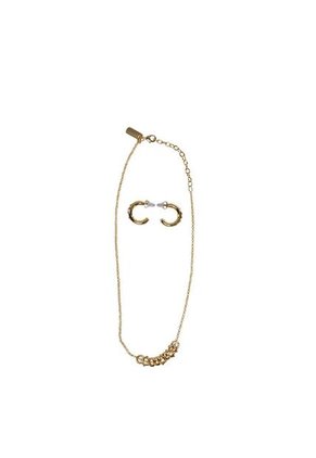 Kit De Cadena Y Aretes Para Mujer Glow Oro Bosi