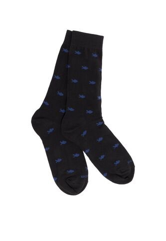 Medias Para Hombre Fish Negro Bosi Bosi
