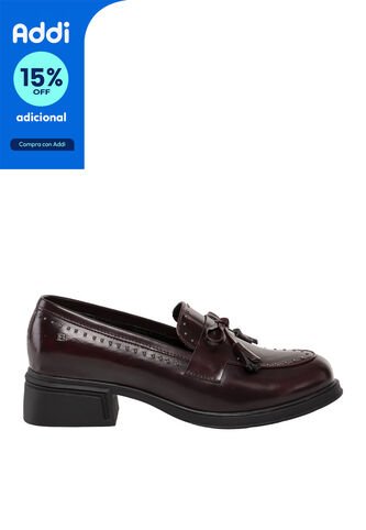 Mocasines Para Mujer Winda Vinotinto Bosi Bosi