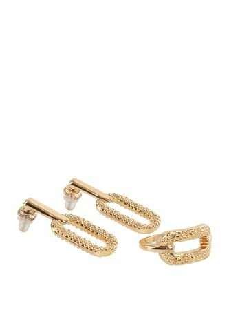 Kit De Aretes Y Anillo Para Mujer Olgata Oro Bosi Bosi