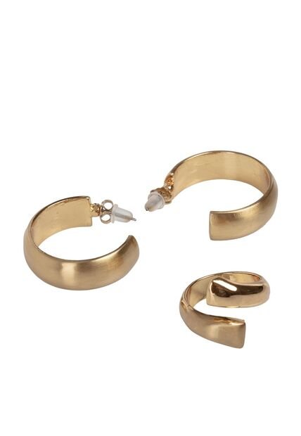 Kit De Aretes Y Anillo Para Mujer Venna Oro Bosi