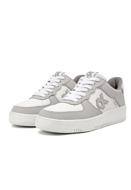 Tenis Mujer Ox By Brahma Xw3469 Gris Blanco