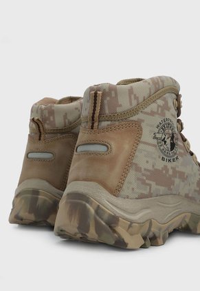 Bota Outdoor Café-Verde Militar-Beige BRAHMA