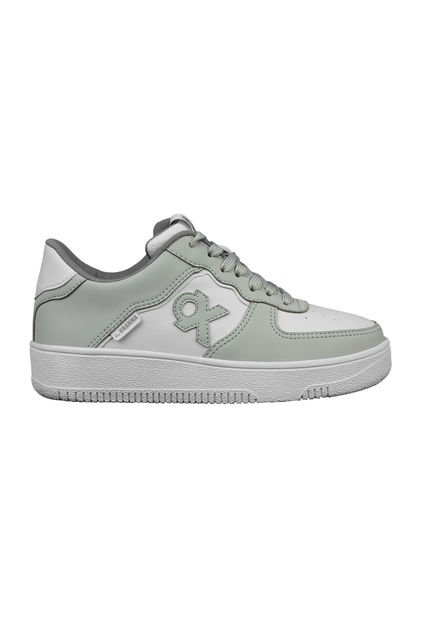 Tenis Mujer Ox By Brahma Xw3469 Gris Blanco