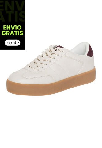 Zapatos Casuales Tipo Sneakers Mesa Para Mujer Beige Brash 201654 Brash