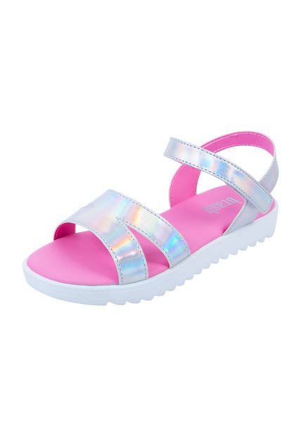 Sandalias Planas Soraya Para Niña Plateado Brash 200636