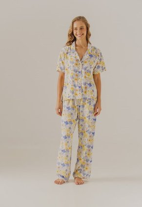 Blusa Pijama Blanco-Multicolor Bronzini Éxito