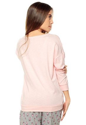 Camiseta Manga Larga Pijama Rosada Bronzini Éxito