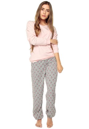 Camiseta Manga Larga Pijama Rosada Bronzini Éxito