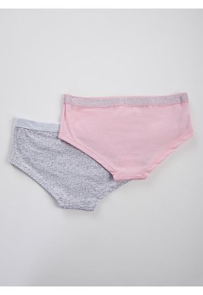 Pantie x2 Rosa-Gris-Blanco Bronzini