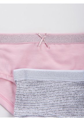 Pantie x2 Rosa-Gris-Blanco Bronzini
