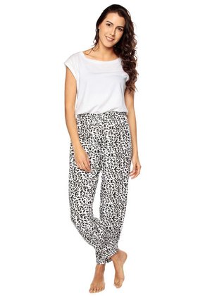 Pantalón Pijama Blanco-Negro Bronzini Éxito