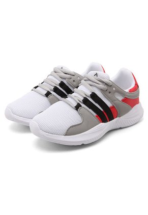 Tenis Lifestyle Blanco-Gris-Rojo Bronzini Active Éxito Junior